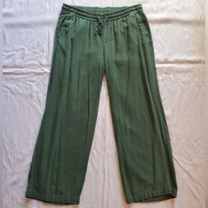 Old Navy Green Linen Blend Wide Leg Pants Size M
